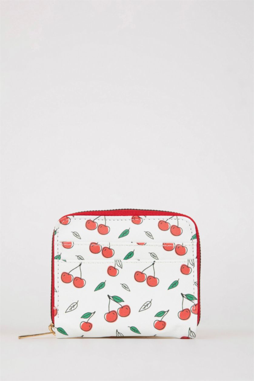 Kadın Karma Kadın Kiraz Desenli Suni Deri Cüzdan
