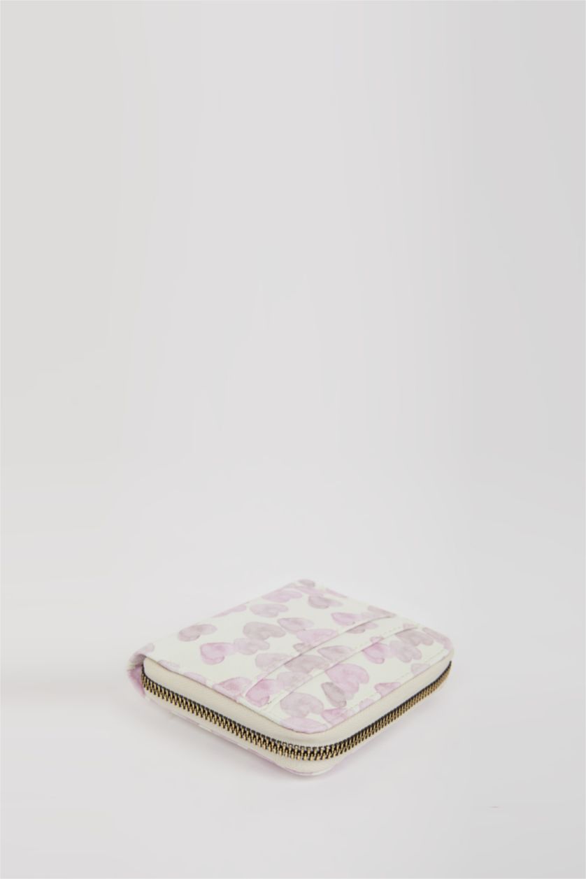 Kadın Karma Kadın Kalp Desenli Suni Deri Cüzdan