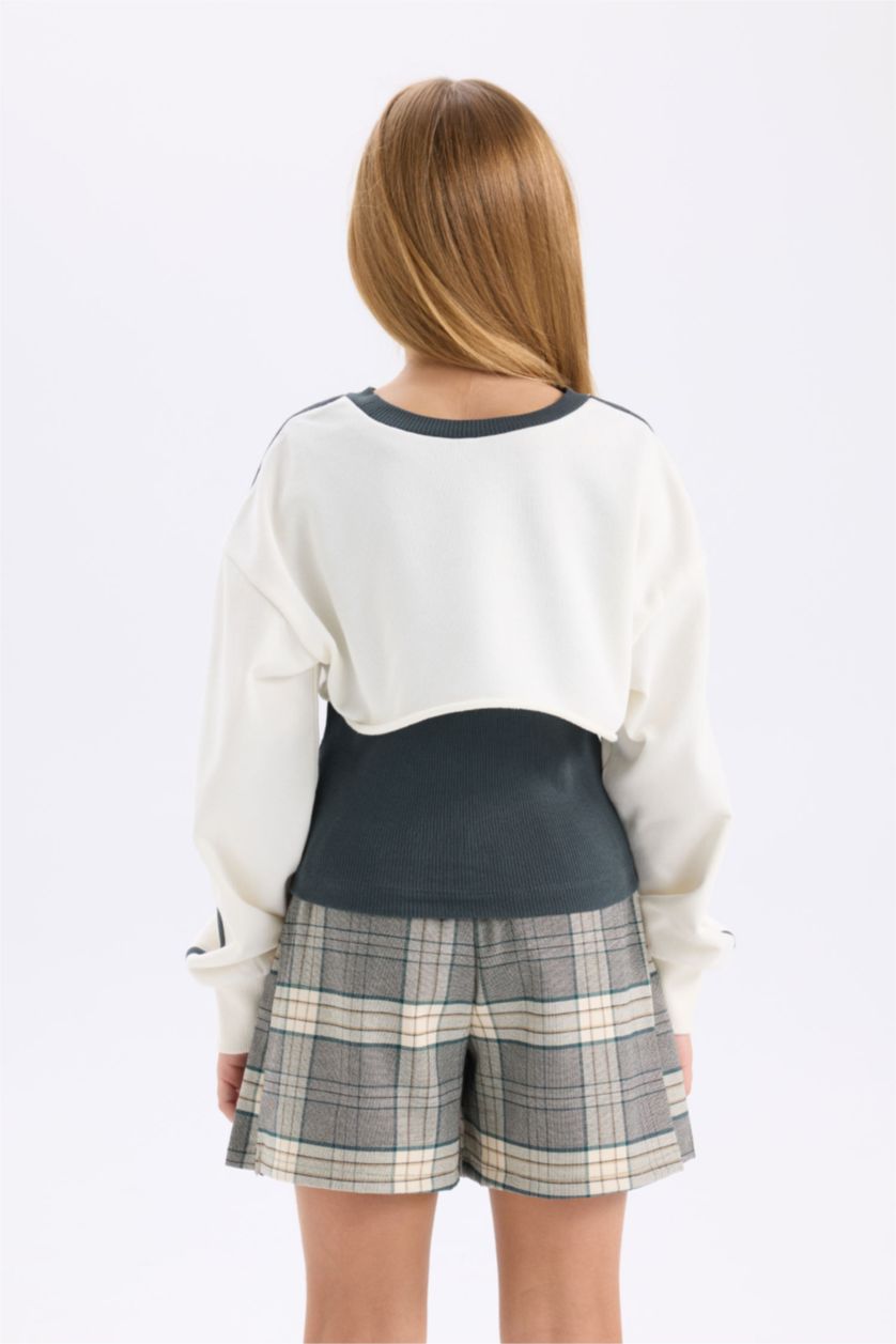 FILLES Écru Sweatshirt imprimé à Col rond