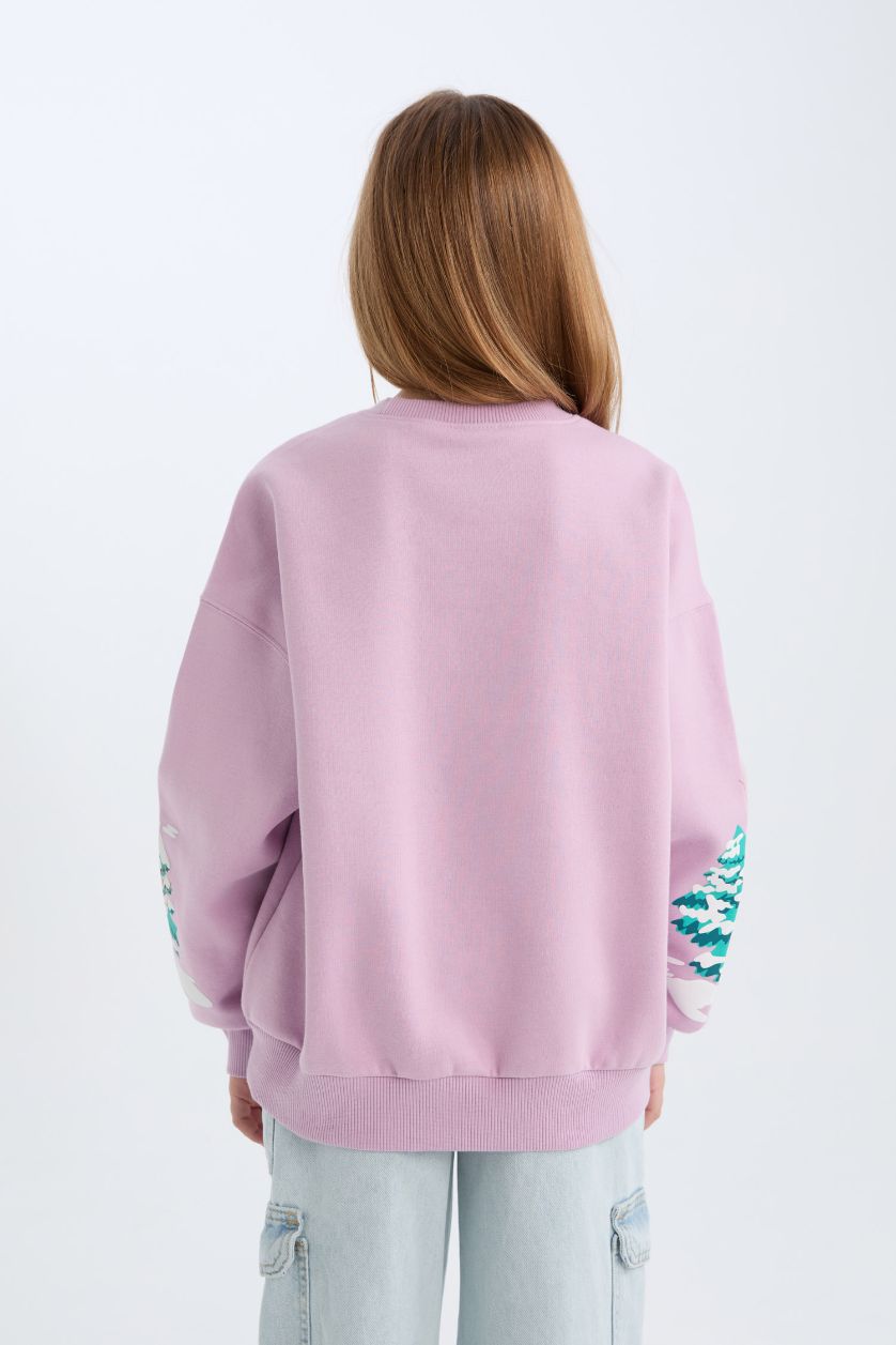 GIRLS & TEENS Lilac Oversize Crew Neck Sweatshirt