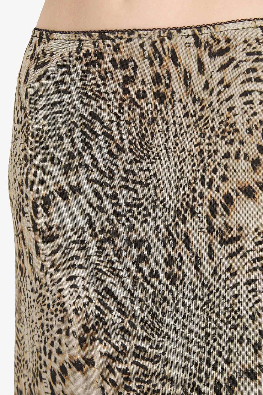 نساء بيج تنورة طويلة تول بقصة A بخصر عادي وبطانة قطنية