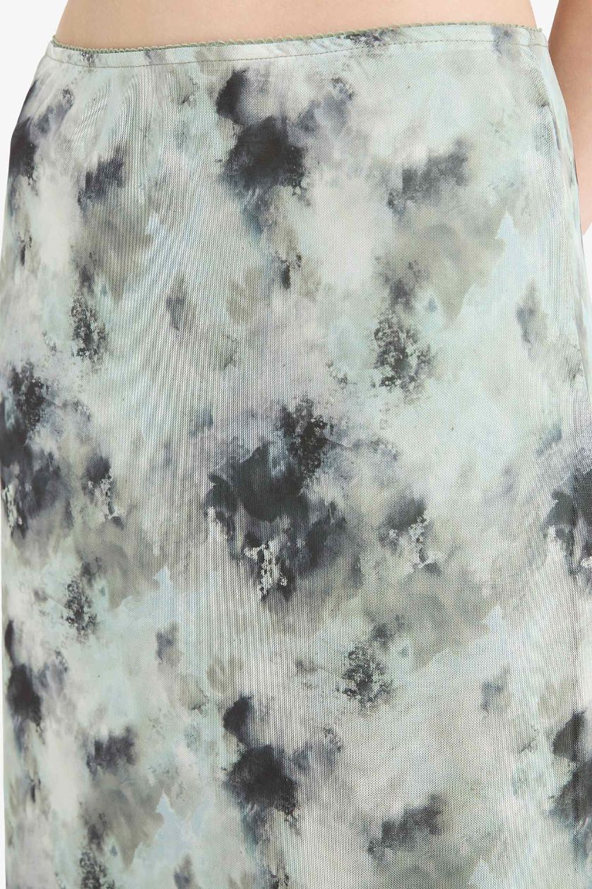 Әйелдерге хаки Coool тұтас басып шығарылған a-сызықты тоқылған астар максималды ұзындық Трикотаж юбка