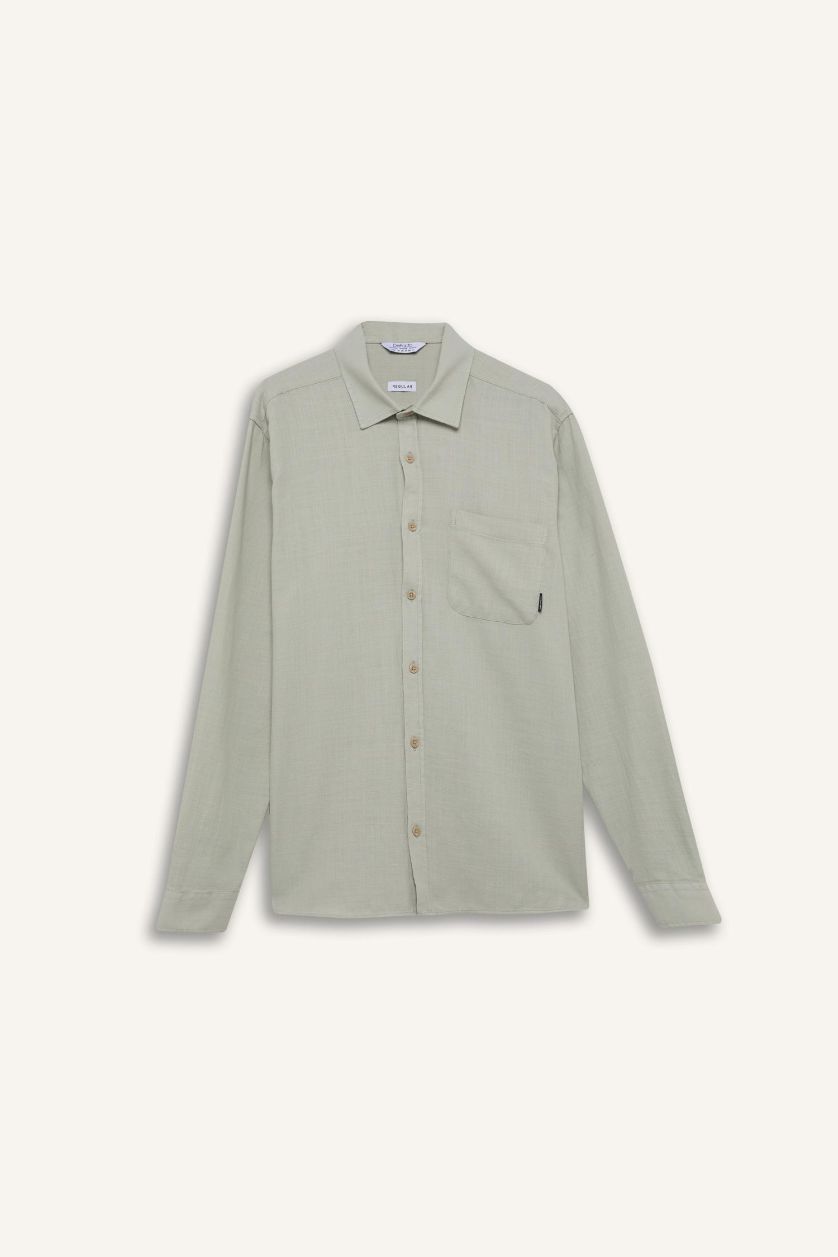 Erkek Mint %100 Pamuk Basic Gömlek