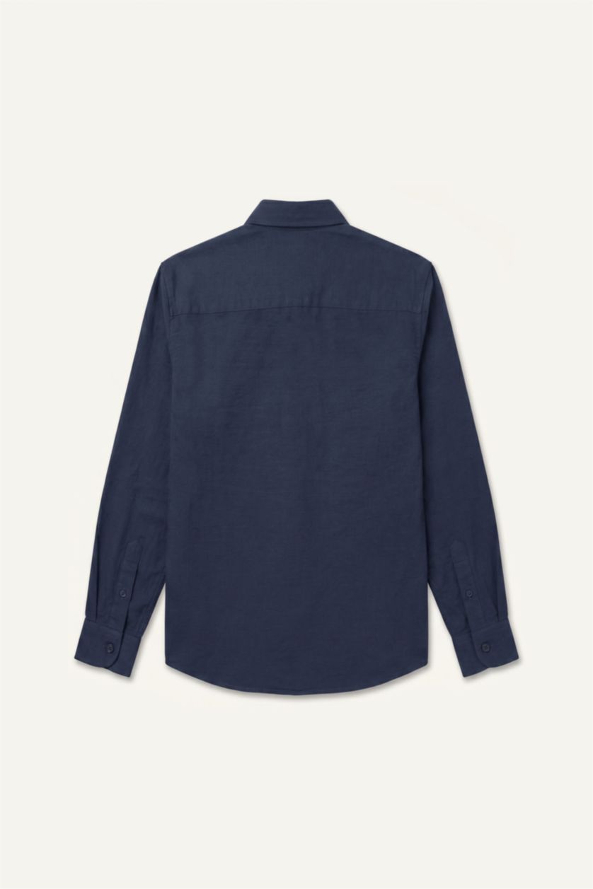 Men NAVY Regular Fit Cotton Long Sleeve Shirt