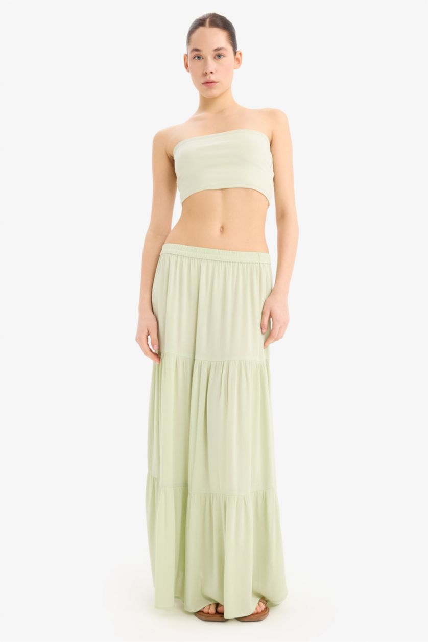 Әйелдерге Жалбыз мақта астары максималды ұзындық Тоқылған юбка