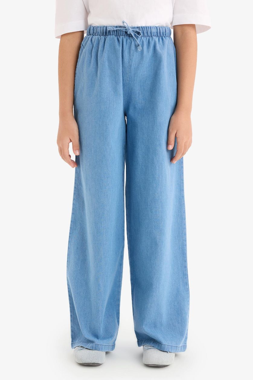 Girls & Teens Blue Girl Wide Leg Jeans