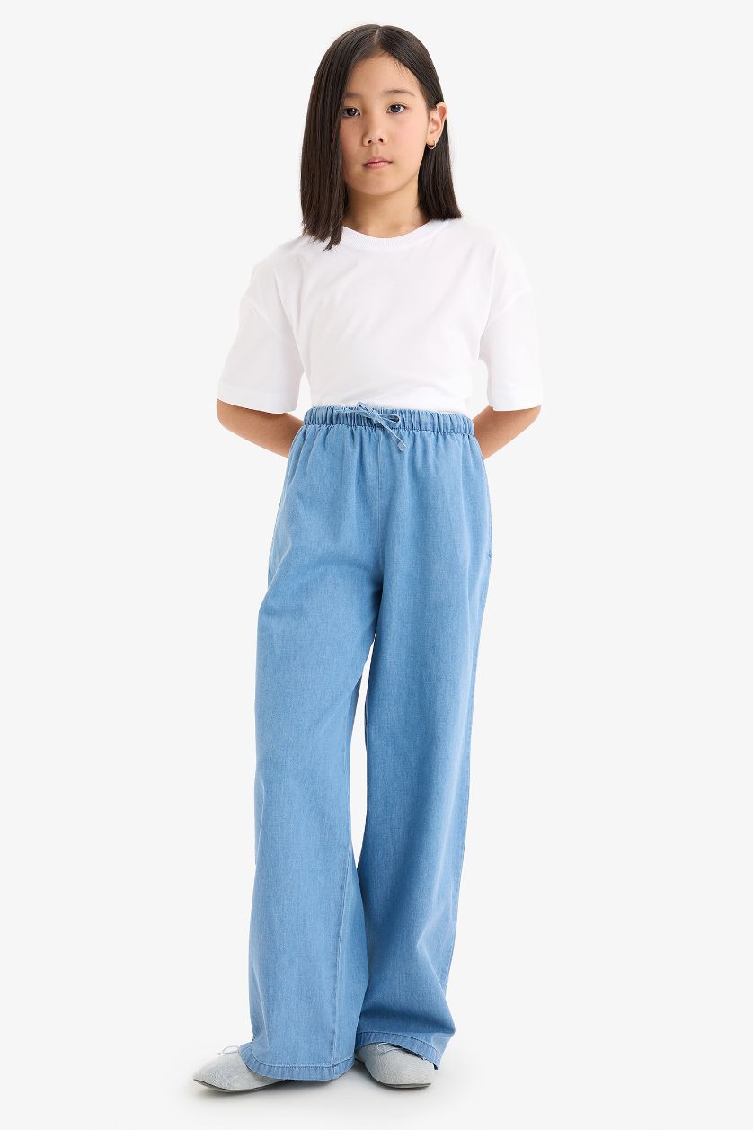 Girls & Teens Blue Girl Wide Leg Jeans