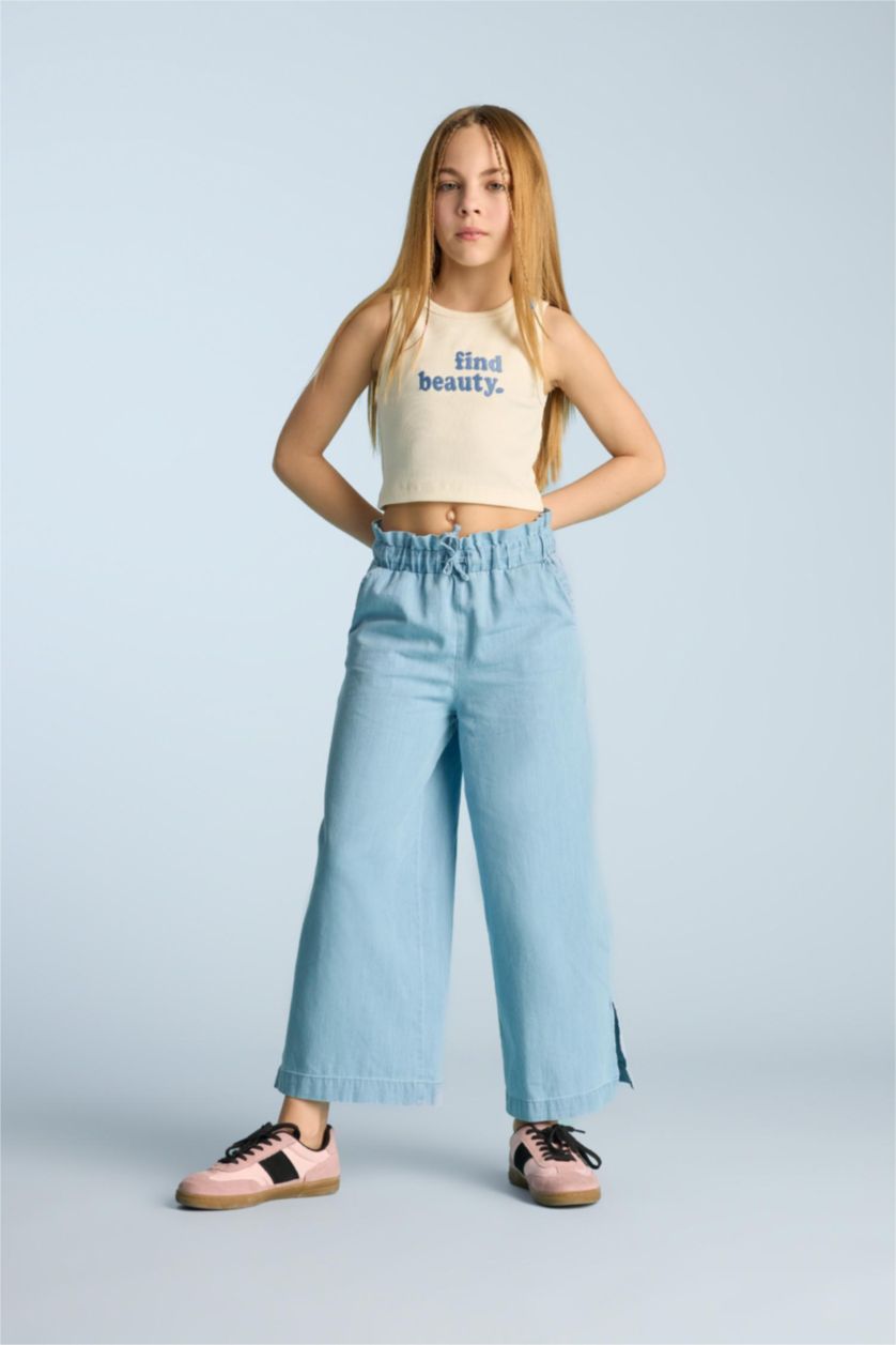 Girls & Teens Light Blue Girl Culotte Wide Leg Jeans