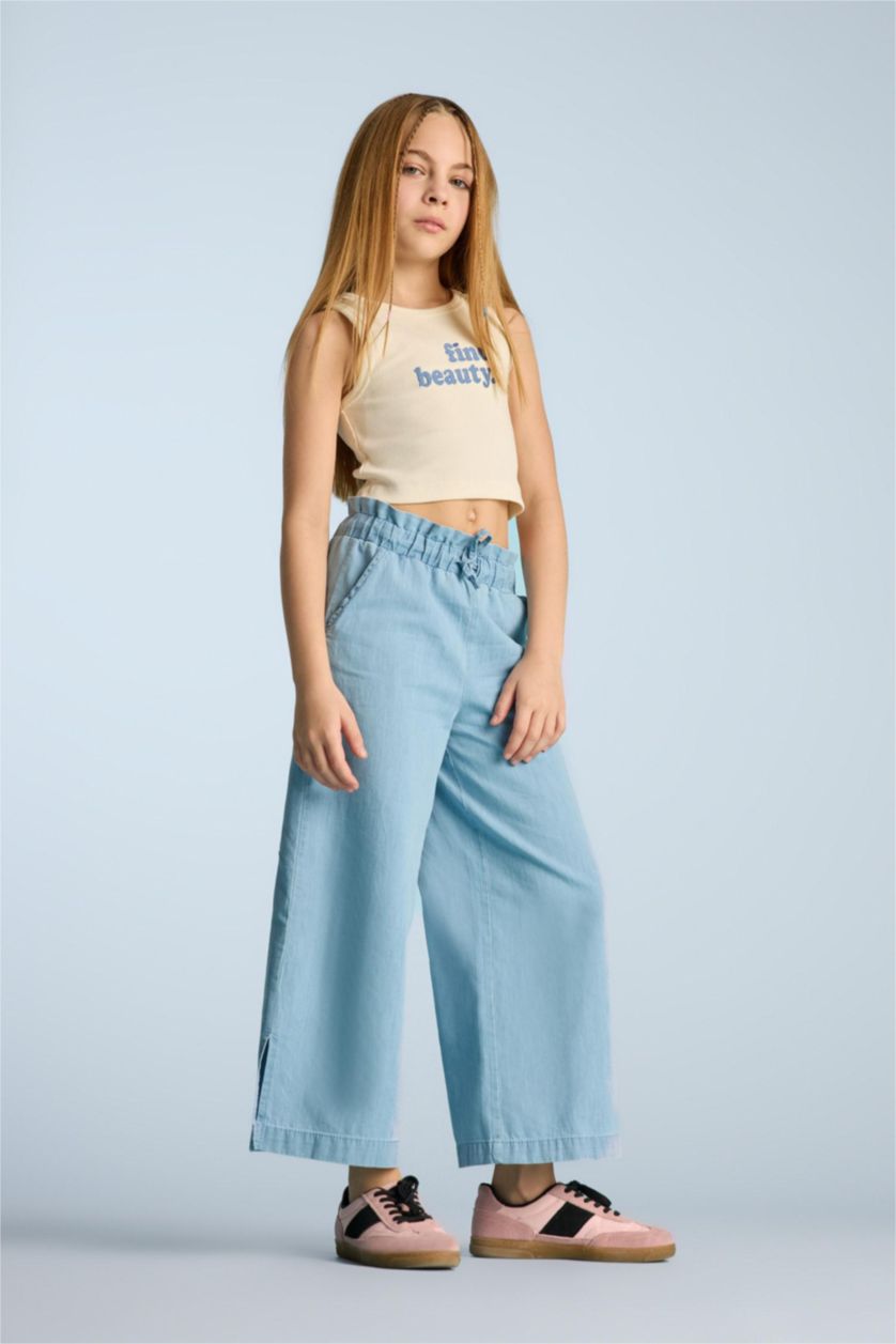 Girls & Teens Light Blue Girl Culotte Wide Leg Jeans