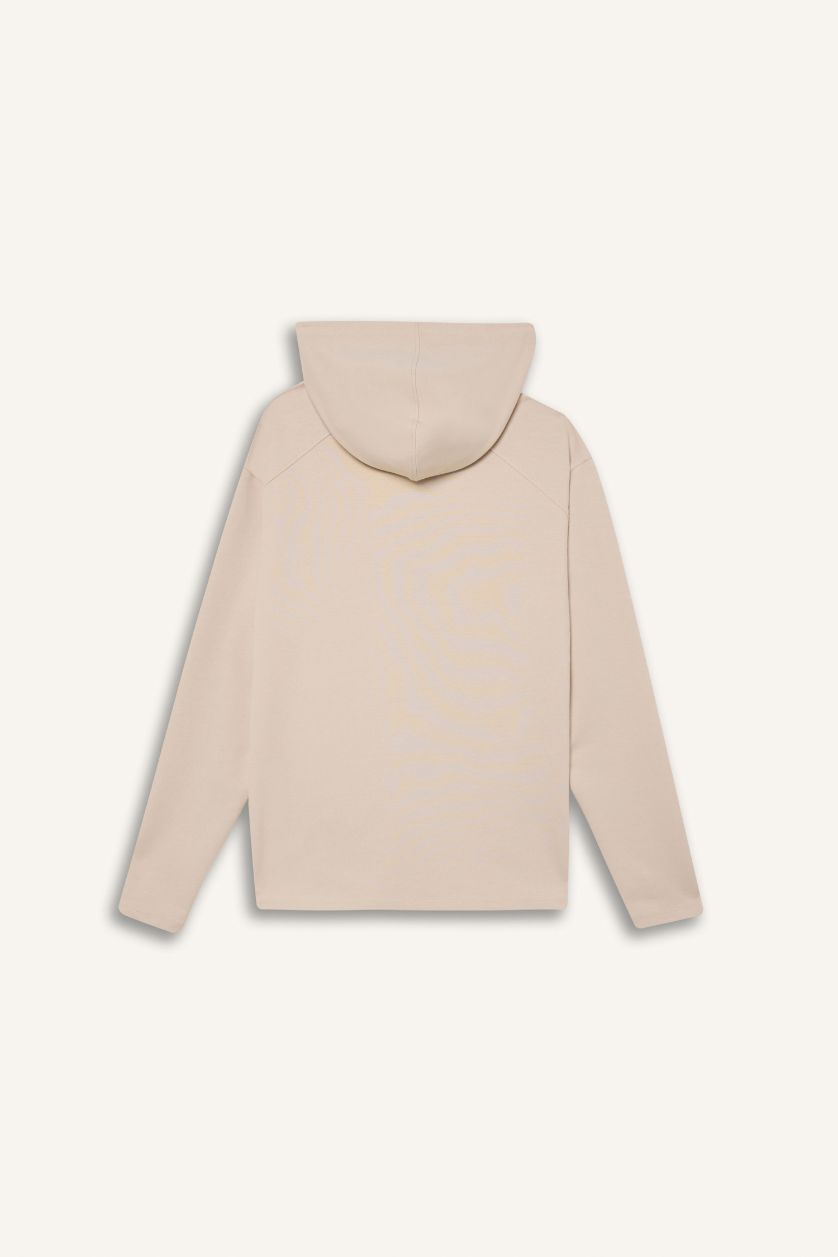 WOMAN Sand Standard Fit Thick Fabric Sports Zip-Up Hoodie