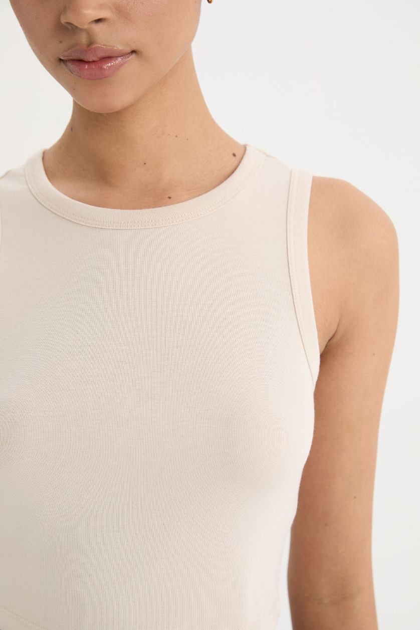 Kadın Kum Standart Fit Bisiklet Yaka Modal Sporcu Atlet