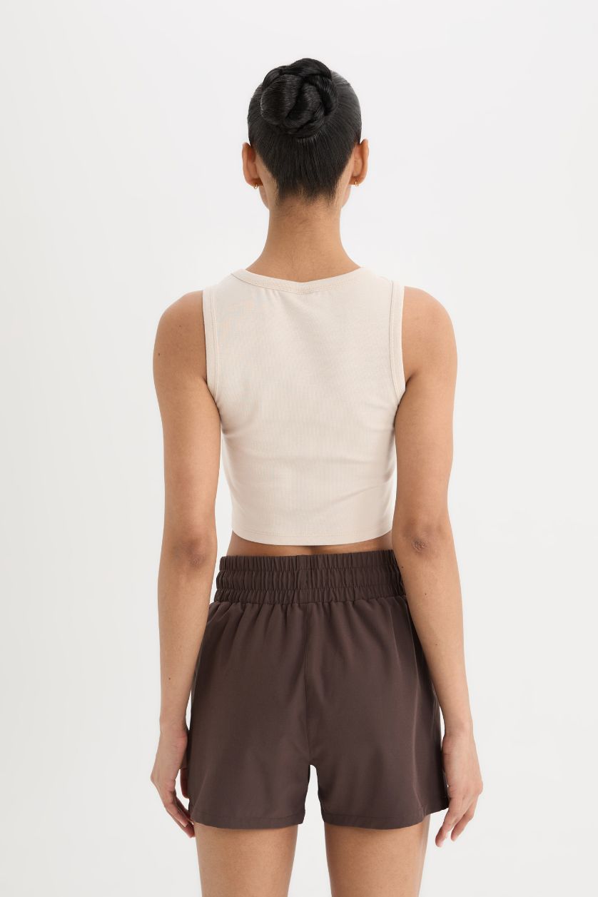 Kadın Kum Standart Fit Bisiklet Yaka Modal Sporcu Atlet