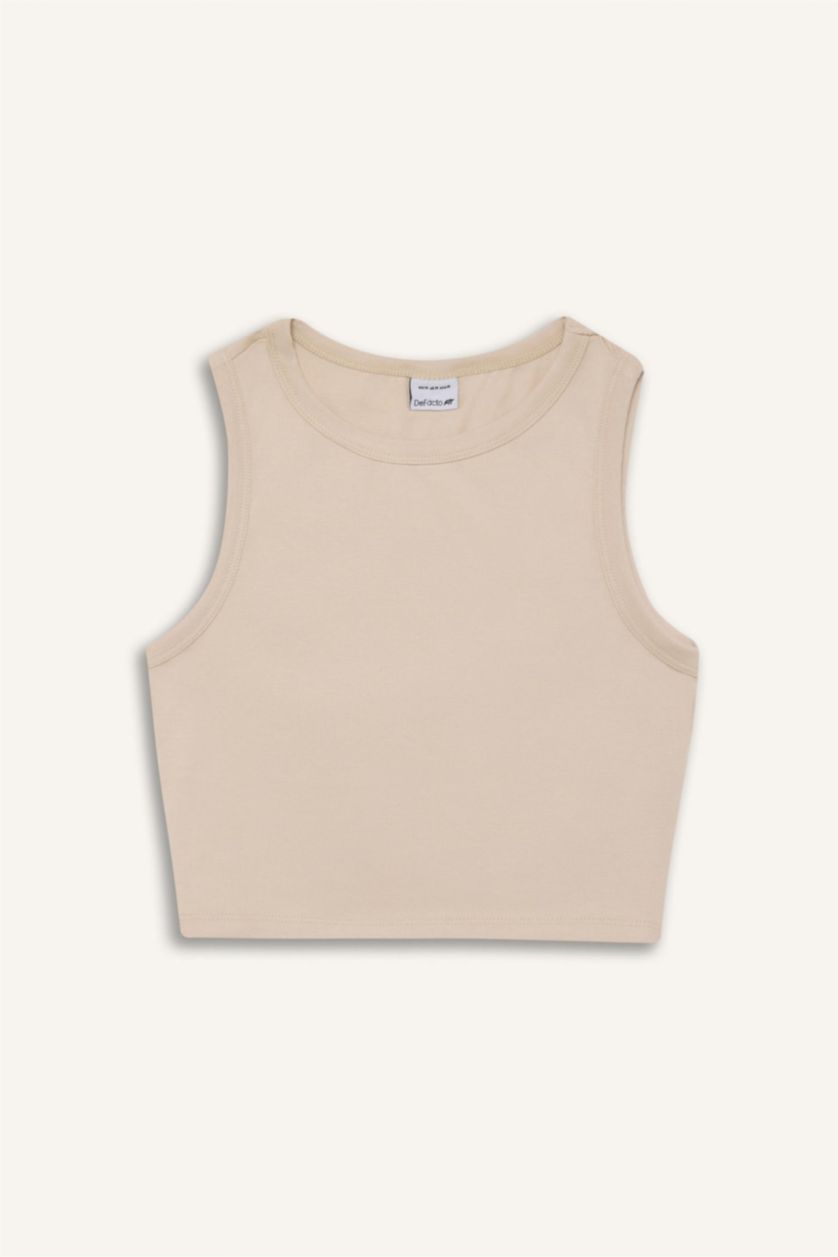 Kadın Kum Standart Fit Bisiklet Yaka Modal Sporcu Atlet