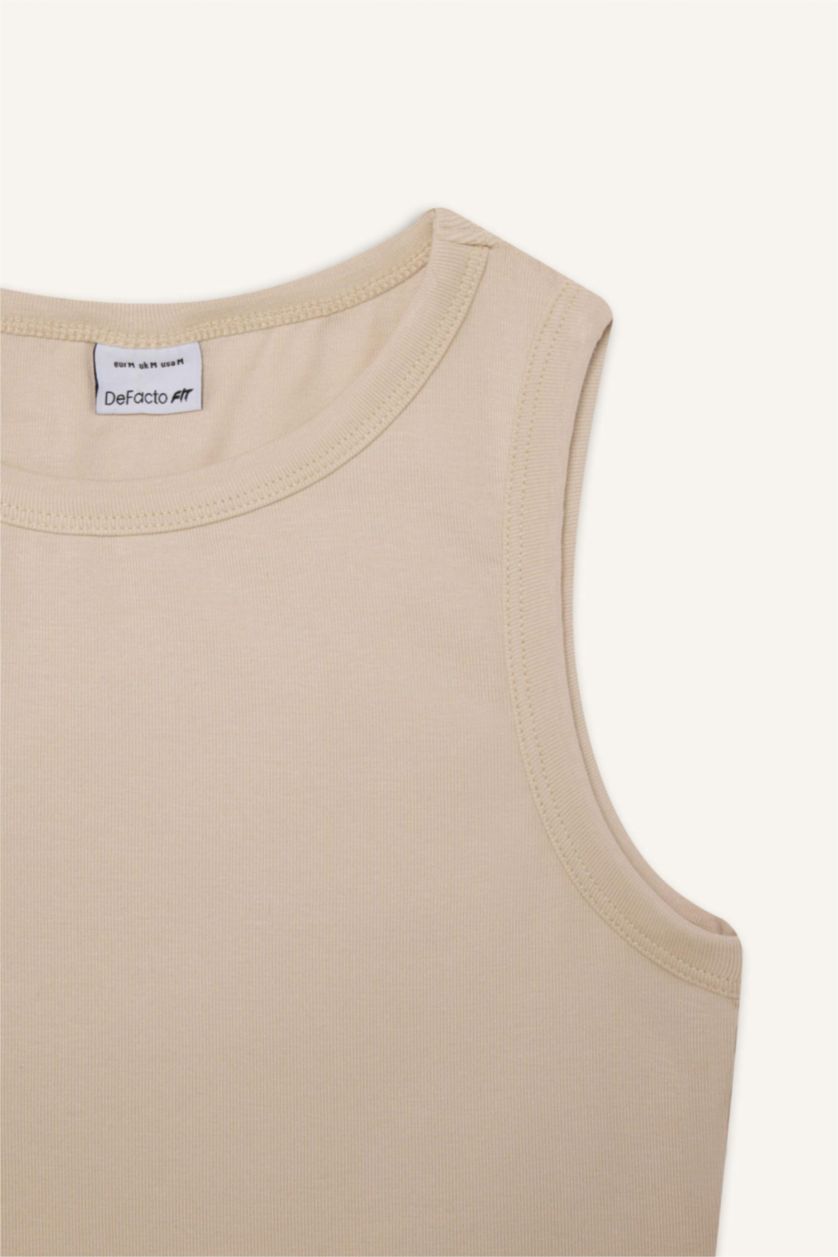 Kadın Kum Standart Fit Bisiklet Yaka Modal Sporcu Atlet