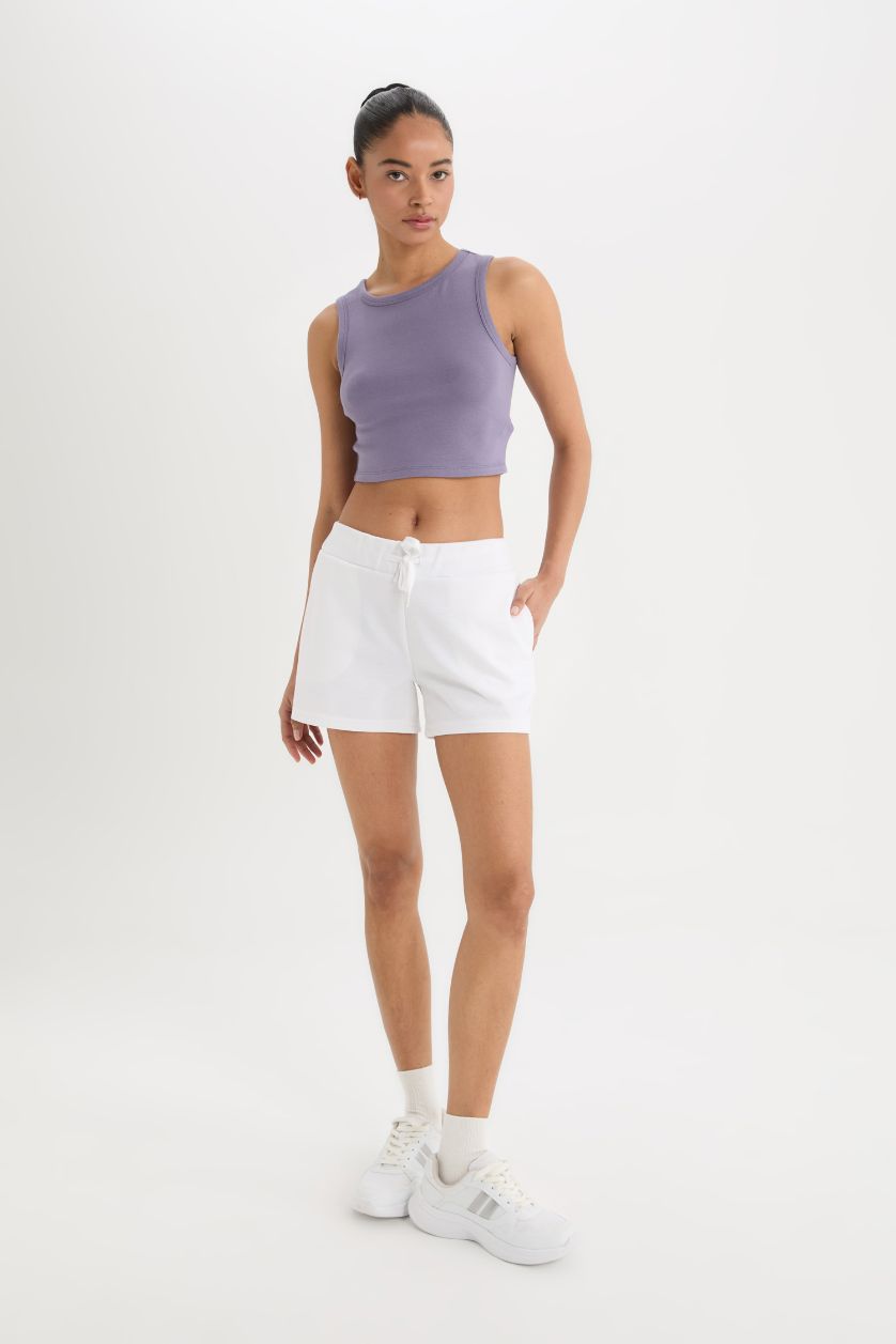 Kadın Açık Mor Standart Fit Bisiklet Yaka Modal Sporcu Atlet