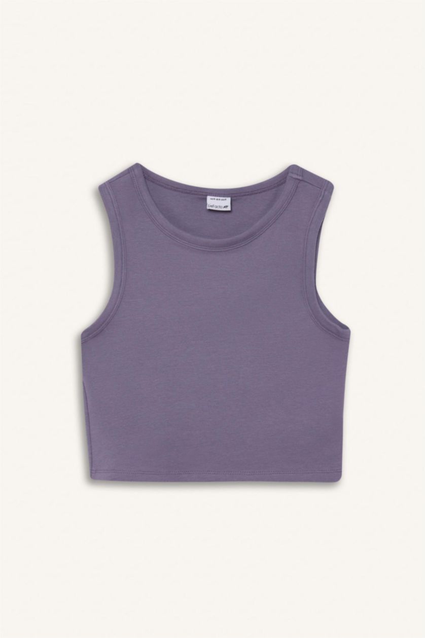 Kadın Açık Mor Standart Fit Bisiklet Yaka Modal Sporcu Atlet