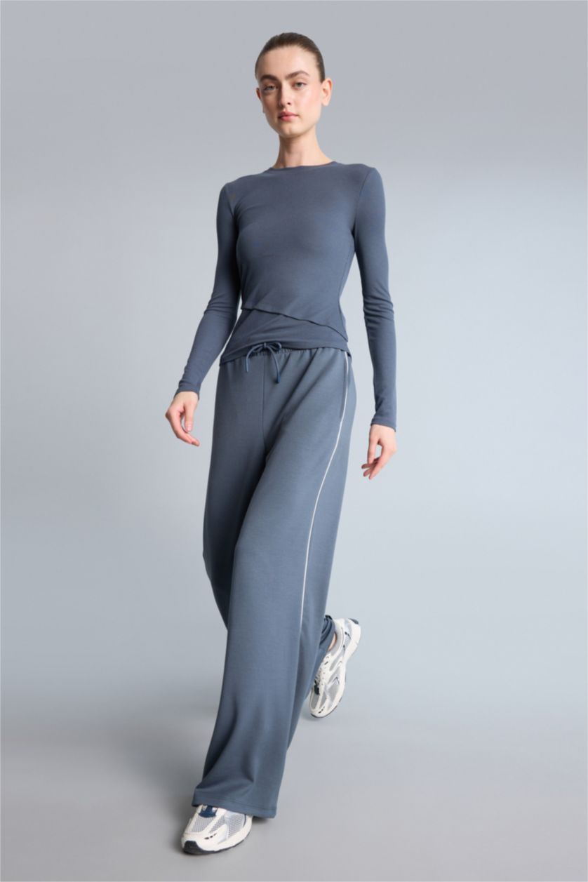 Kadın Antrasit Wide Leg Modal Sporcu Pantolon