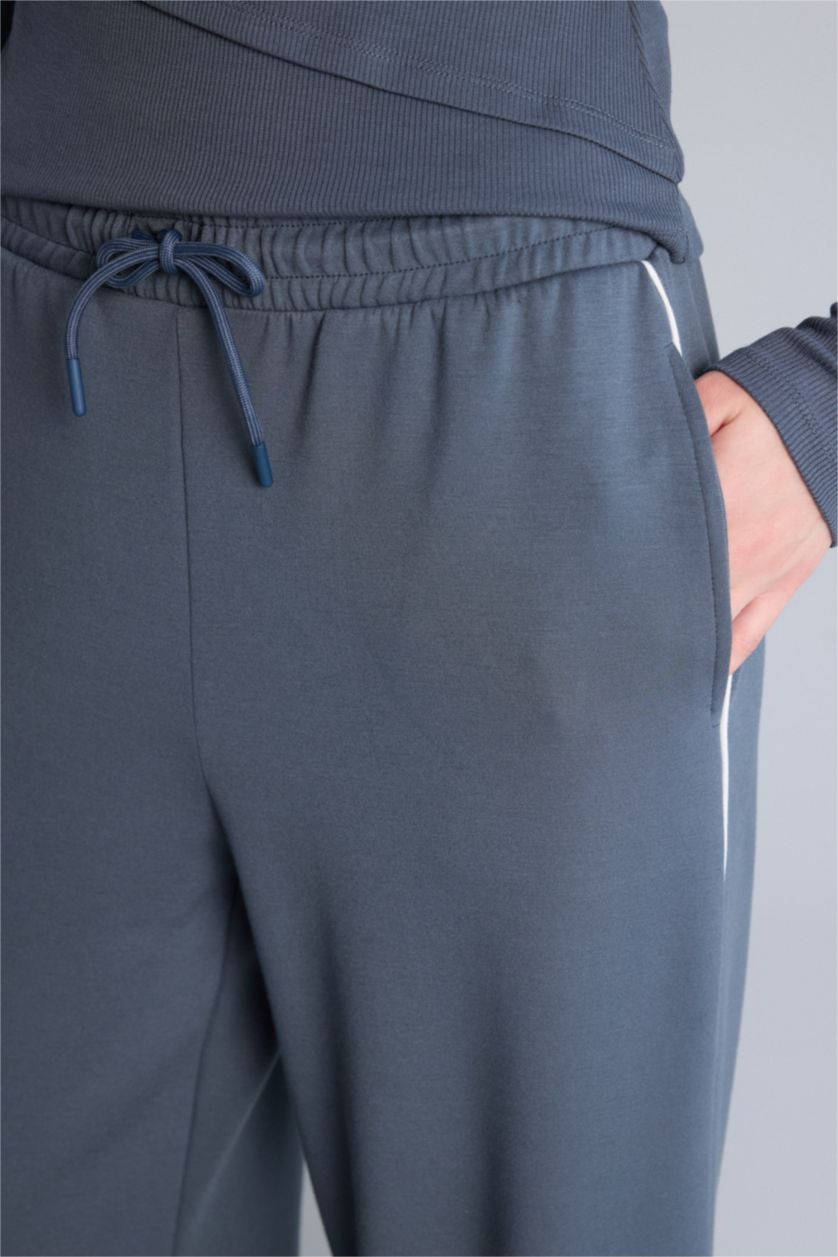 Kadın Antrasit Wide Leg Modal Sporcu Pantolon