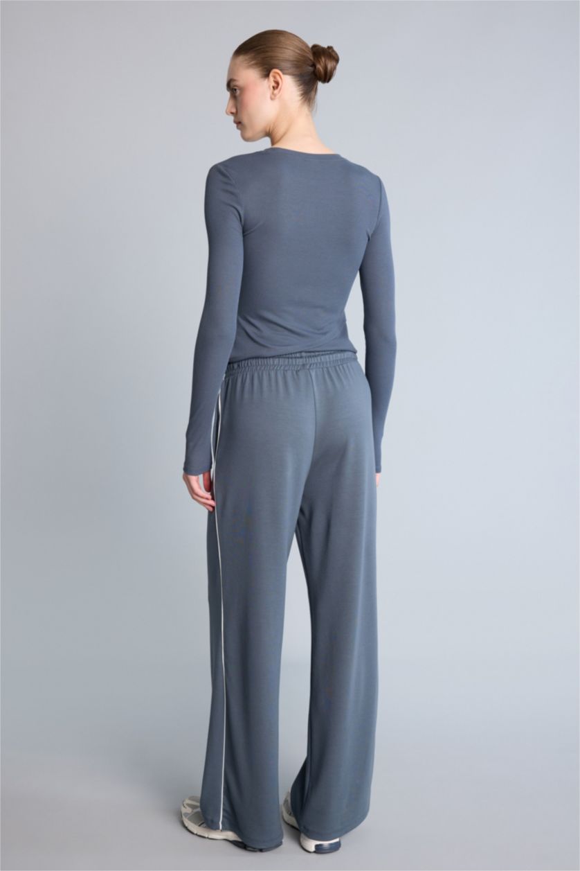 Kadın Antrasit Wide Leg Modal Sporcu Pantolon