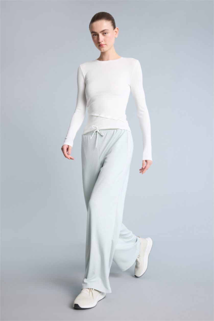 Kadın Mint Wide Leg Modal Sporcu Pantolon