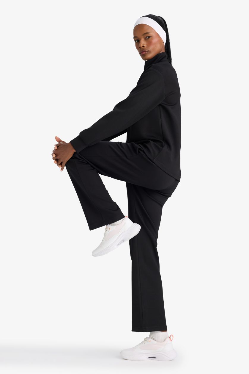 Женщины Черный Брюки Straight Fit стандартной длины из модала Soft Touch