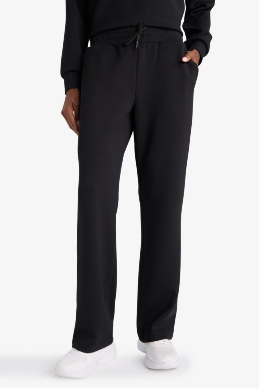 Kadın Siyah Straight Fit Standart Boy Modal Soft Touch Pantolon