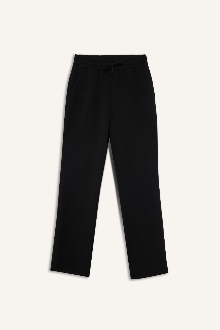 Женщины Черный Брюки Straight Fit стандартной длины из модала Soft Touch