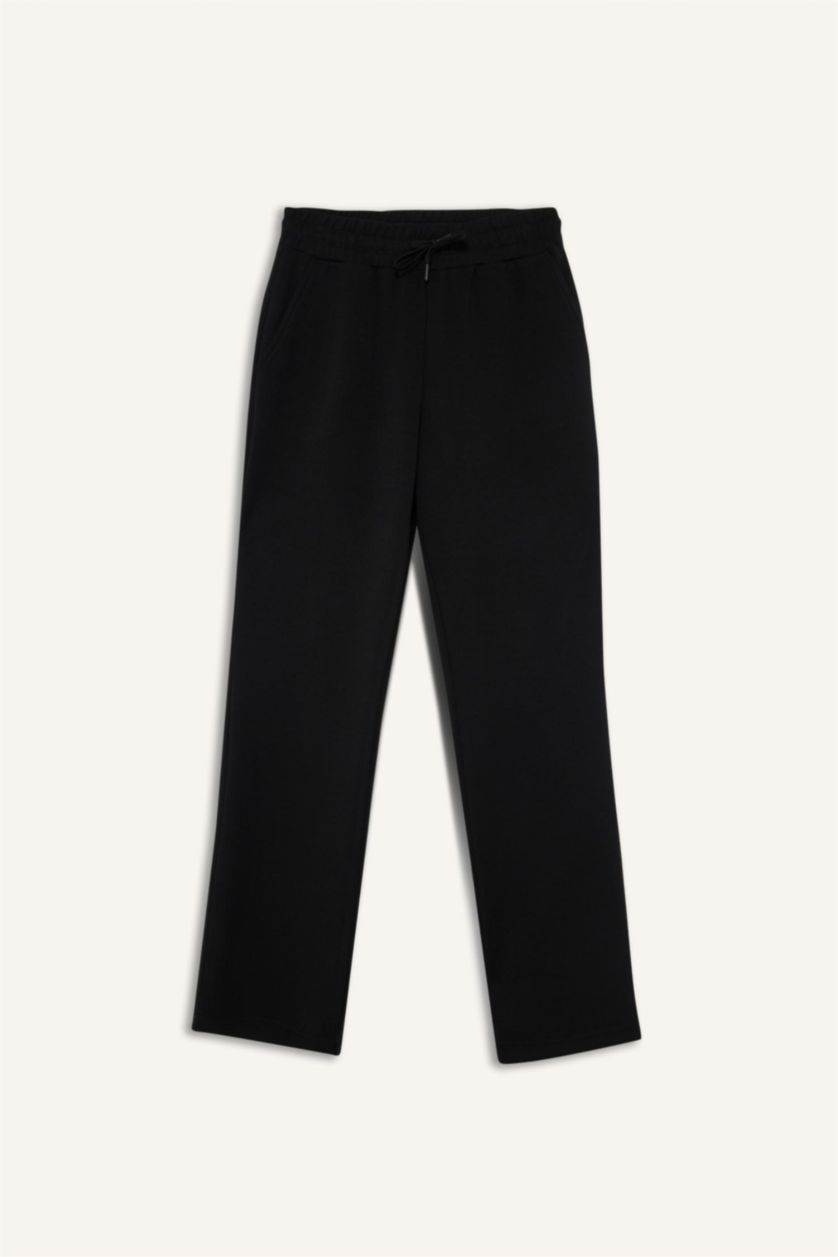 Kadın Siyah Straight Fit Standart Boy Modal Soft Touch Pantolon