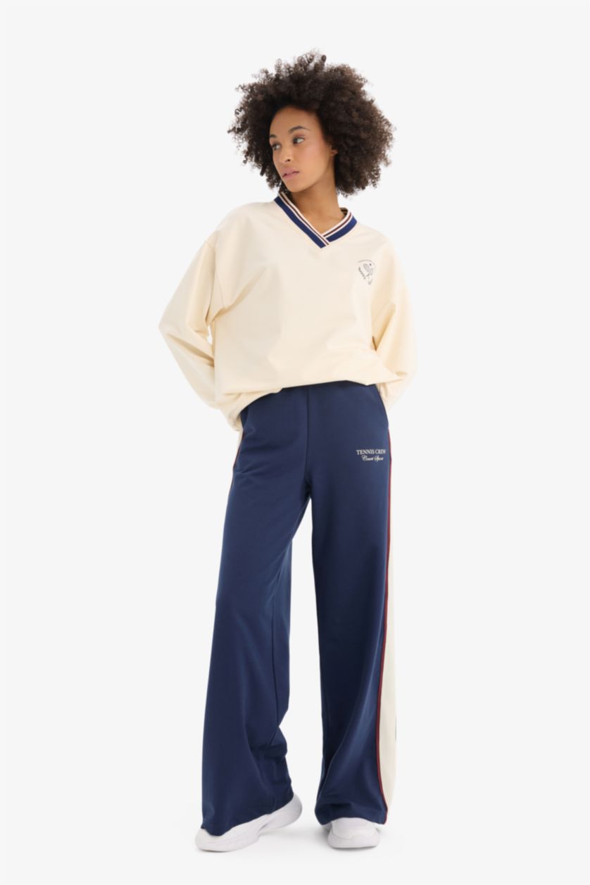FEMME Marin Pantalon Sweatpants long à jambes larges avec poches de DeFactoFit