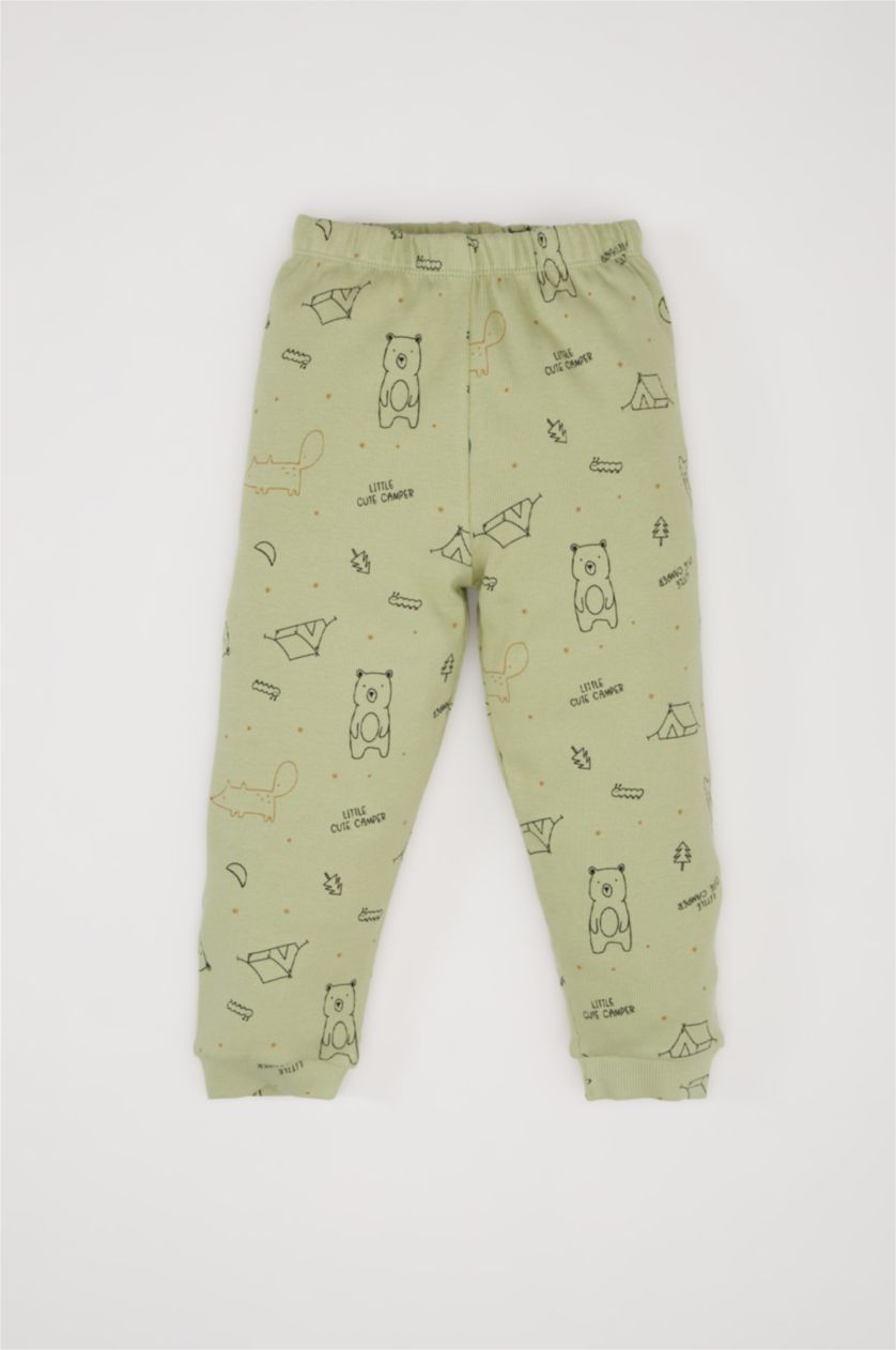 مولود ذكر نعناع بيجامة من قطعتين بطبعة دب للبيبي ولد