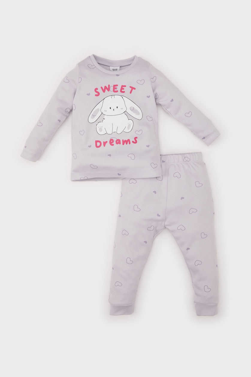 BABY GIRL Lilac طقم بيجاما قصة عادية