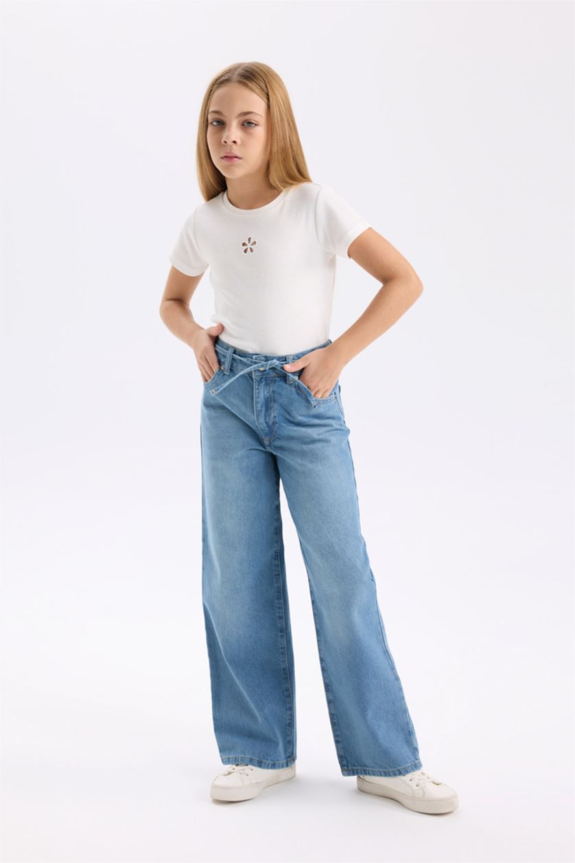 GIRLS & TEENS Blue Girl Wide Leg Leg Jeans