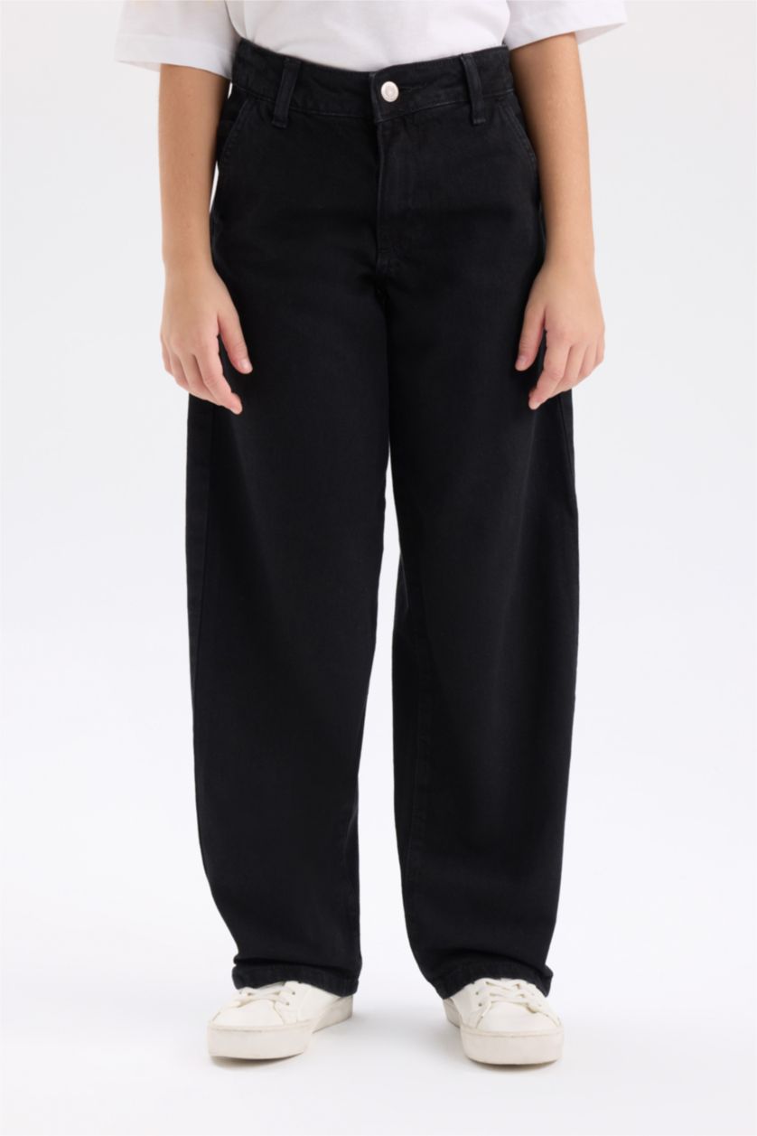 GIRLS & TEENS Black Girl Wide Baggy Fit Wide Leg Jeans