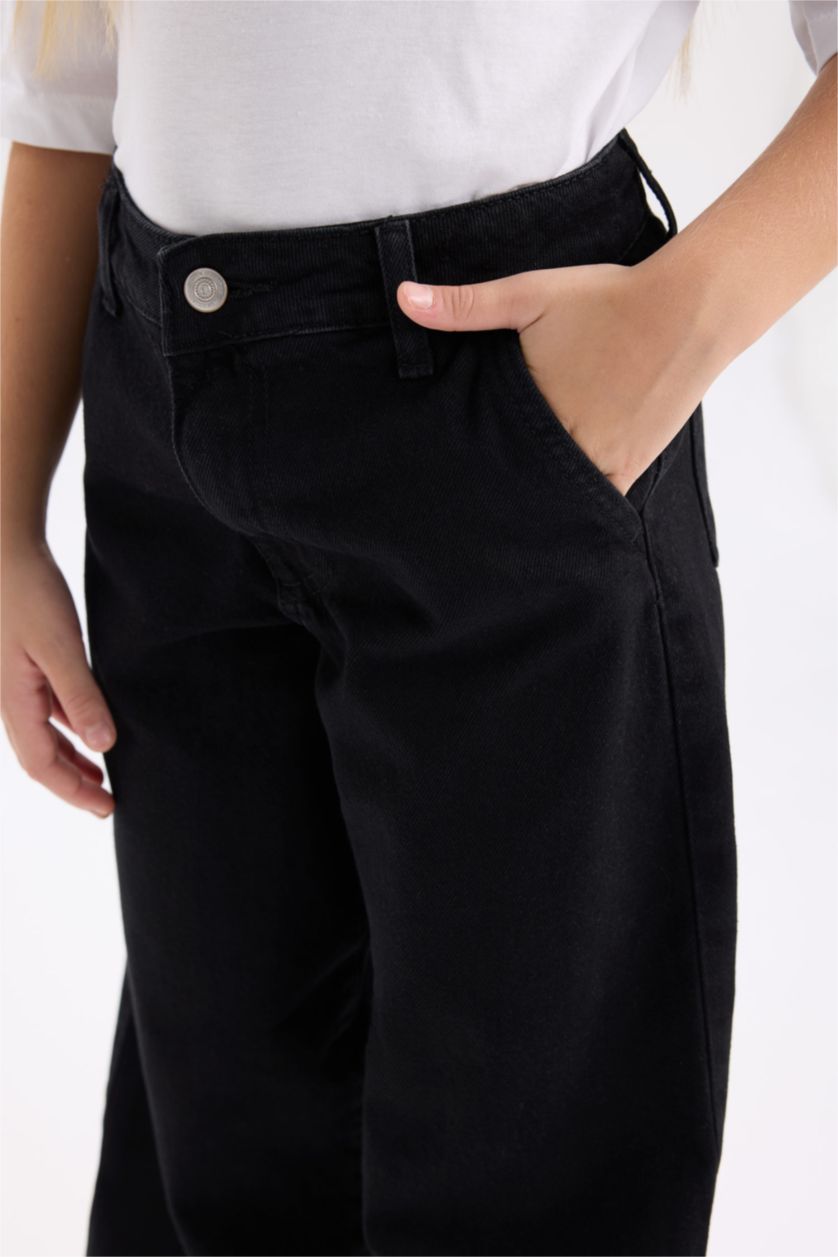 GIRLS & TEENS Black Girl Wide Baggy Fit Wide Leg Jeans