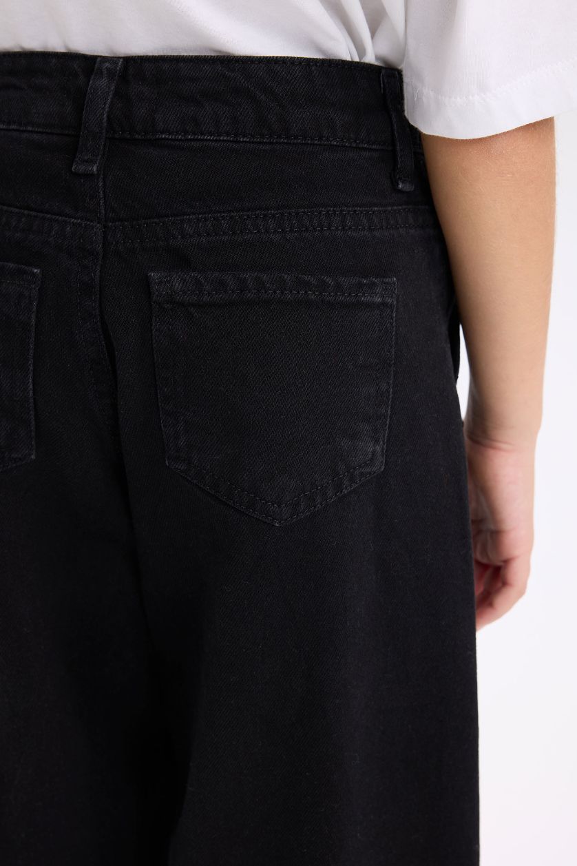 GIRLS & TEENS Black Girl Wide Baggy Fit Wide Leg Jeans