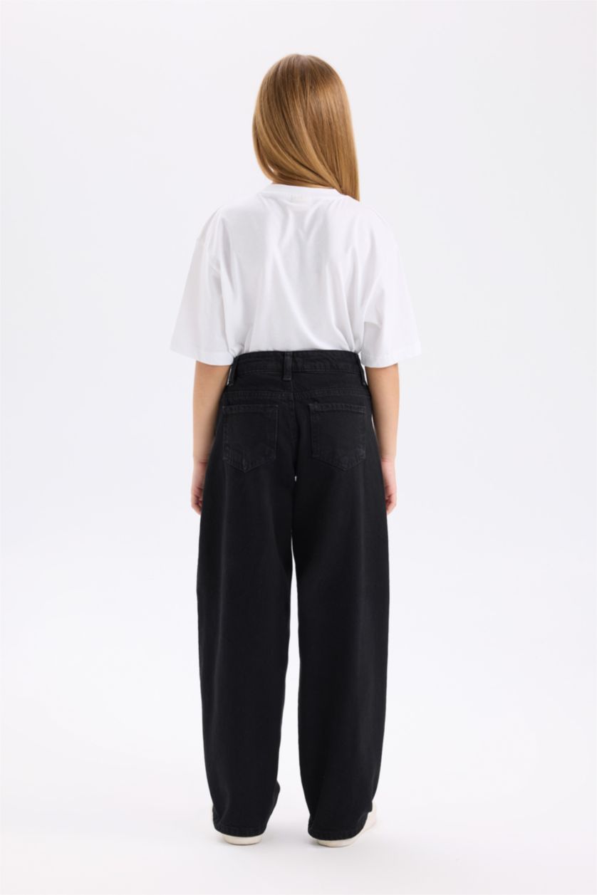 GIRLS & TEENS Black Girl Wide Baggy Fit Wide Leg Jeans