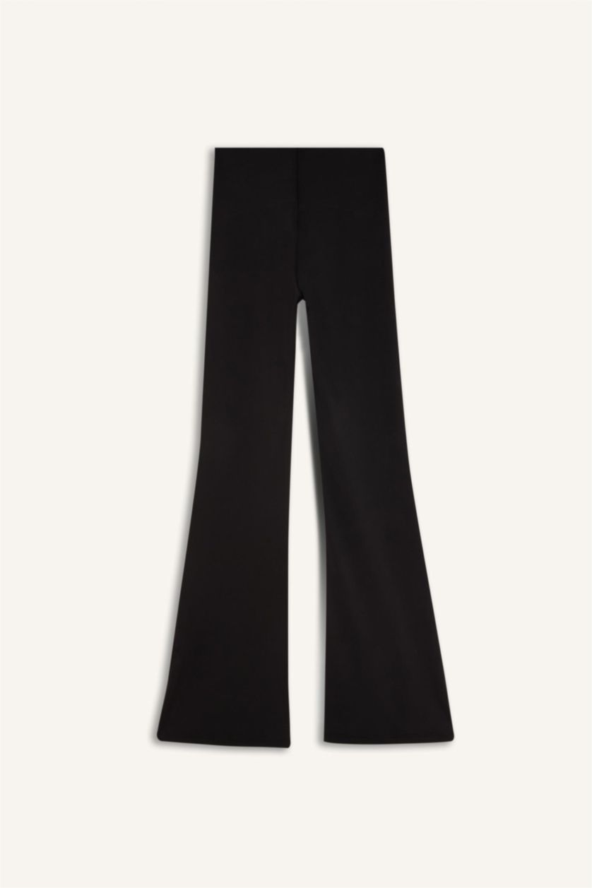 Woman Black DeFactoFit Flare Fit Spanish Leg Standard Length Trousers