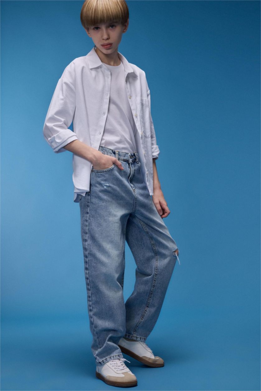 BOYS & TEENS Blue بنطلون جينز قصة فضفاضة