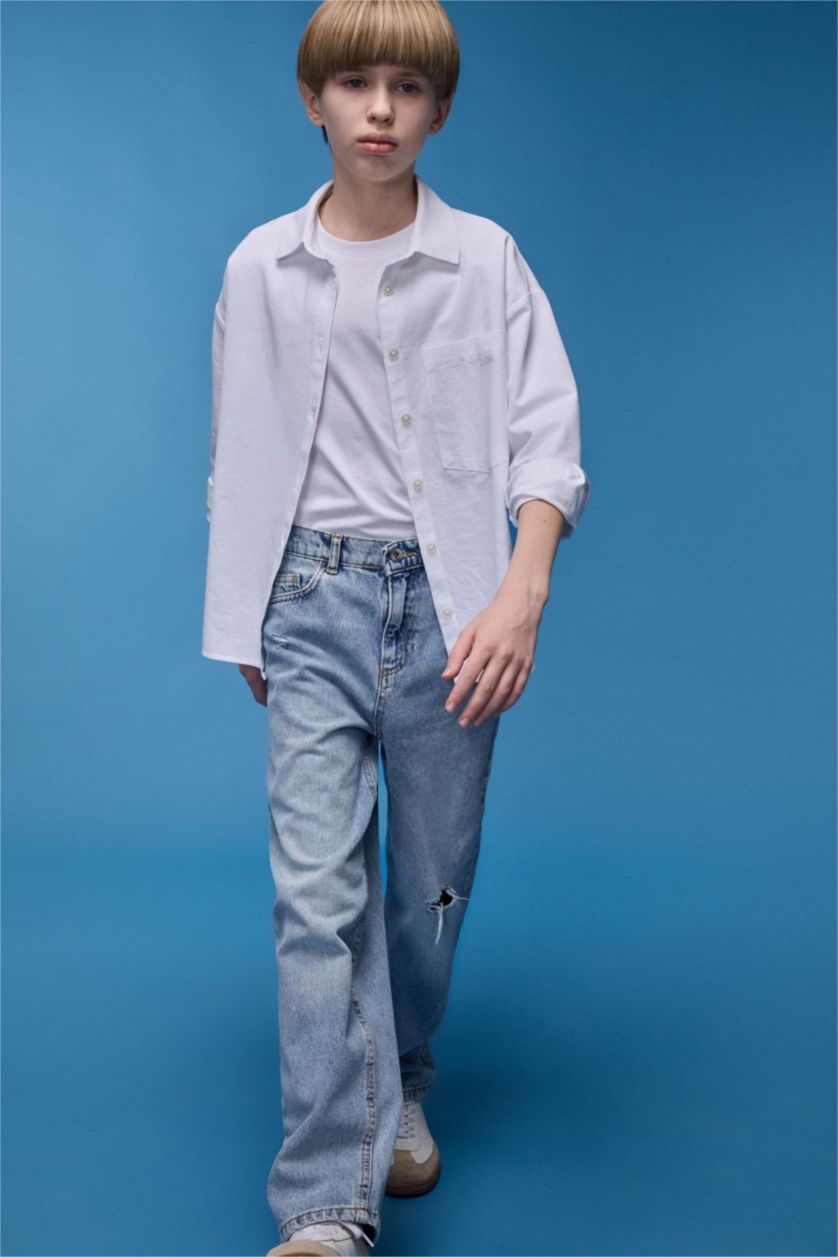 BOYS & TEENS Blue بنطلون جينز قصة فضفاضة