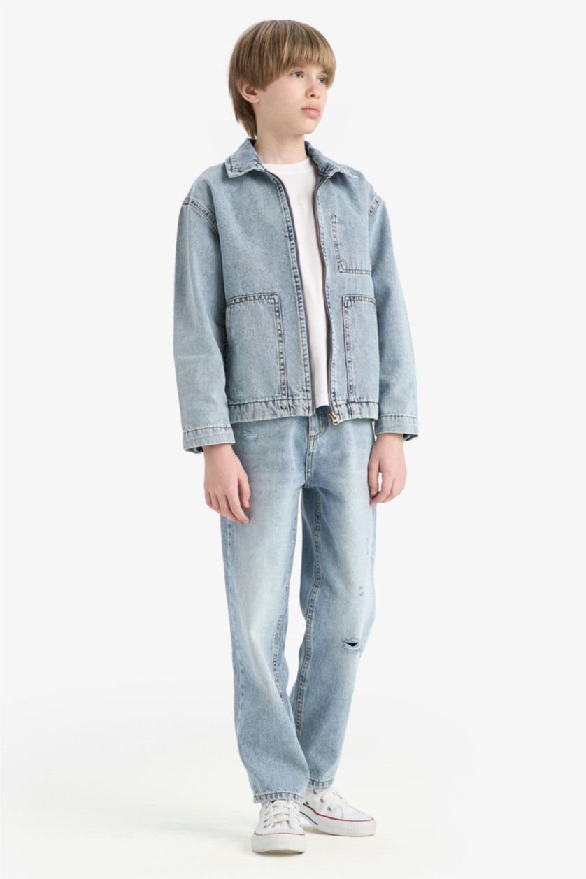 BOYS & TEENS Blue بنطلون جينز قصة فضفاضة