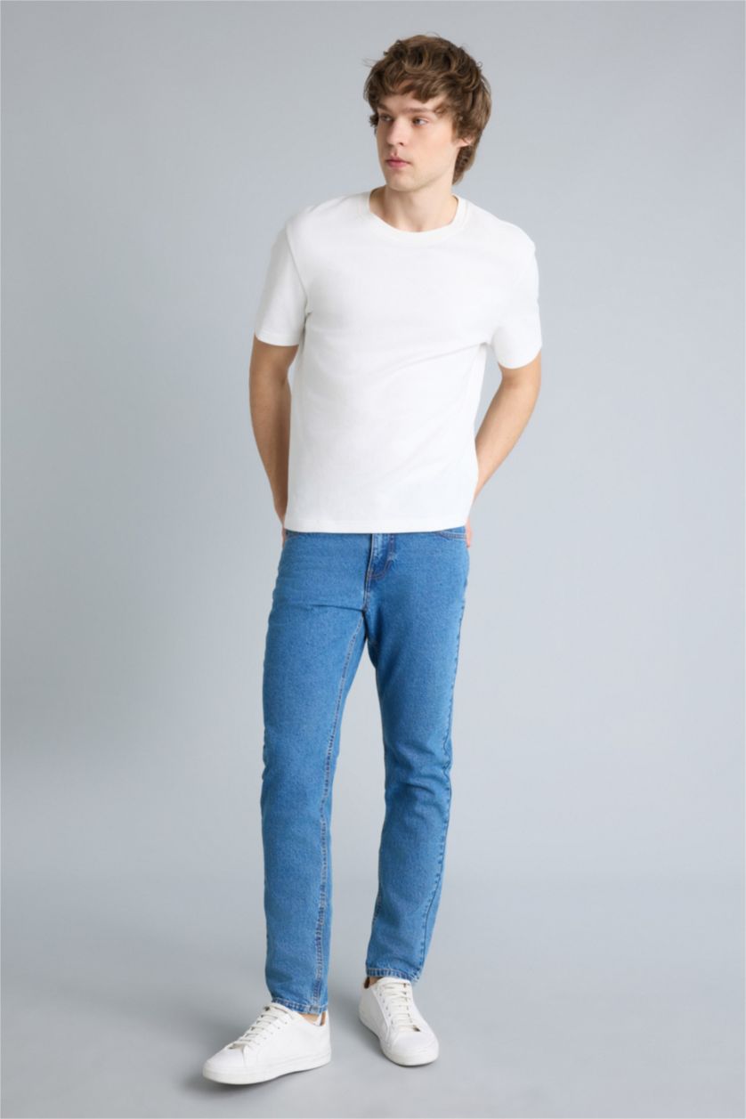 Мужчины Голубрй Джинсы с зауженной посадкой