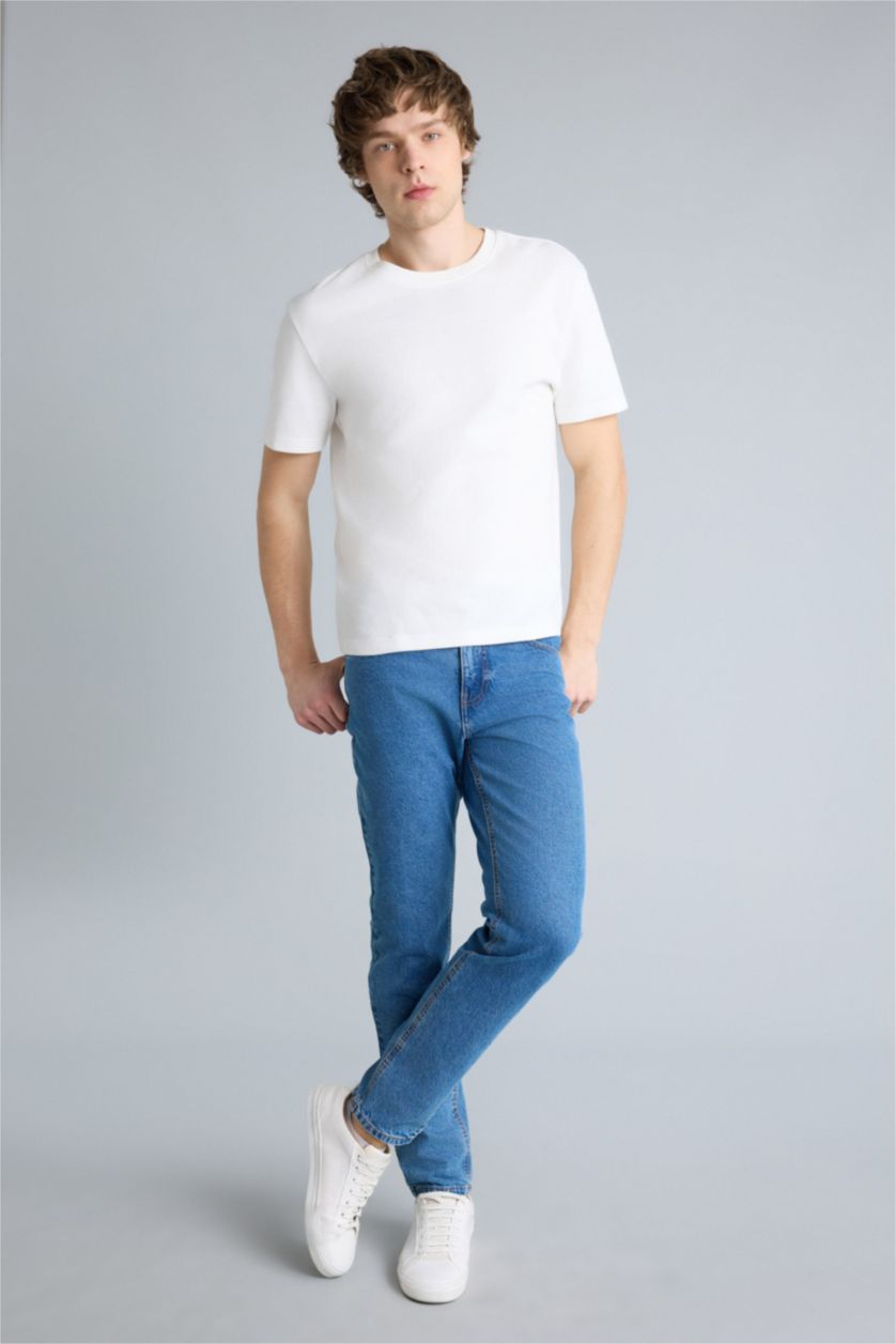 Мужчины Голубрй Джинсы с зауженной посадкой