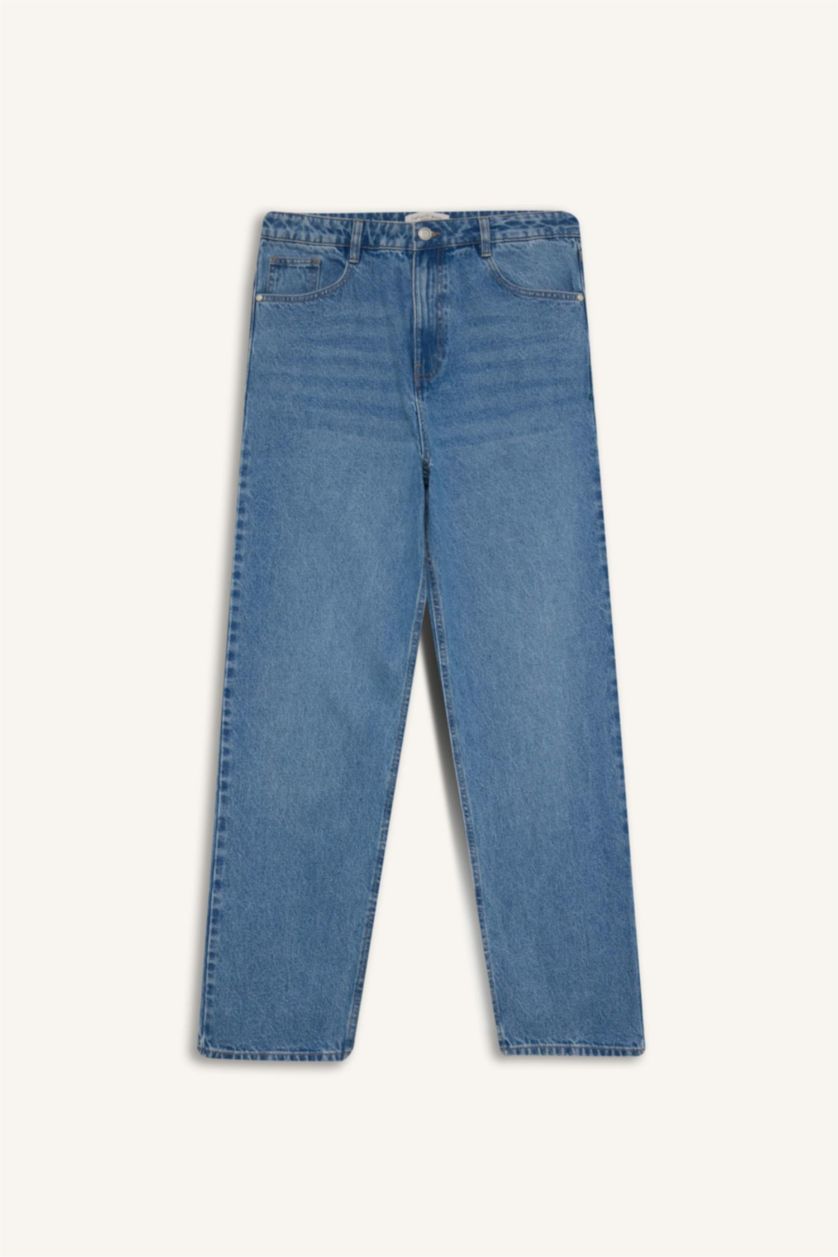 Мужчины Светло-синий Джинсы baggy fit с широкими штанинами и потертом стиле