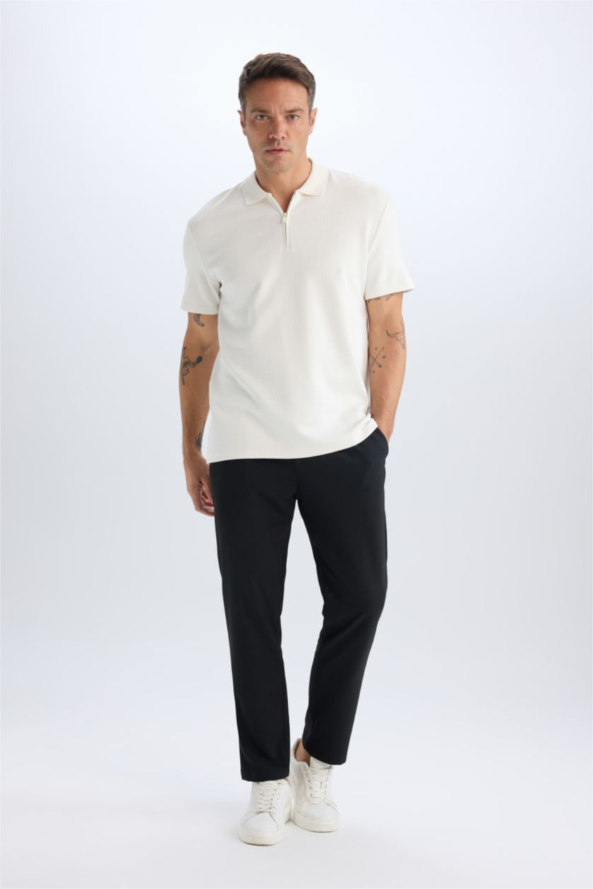 MAN White Regular Fit Short Sleeve Polo Shirt