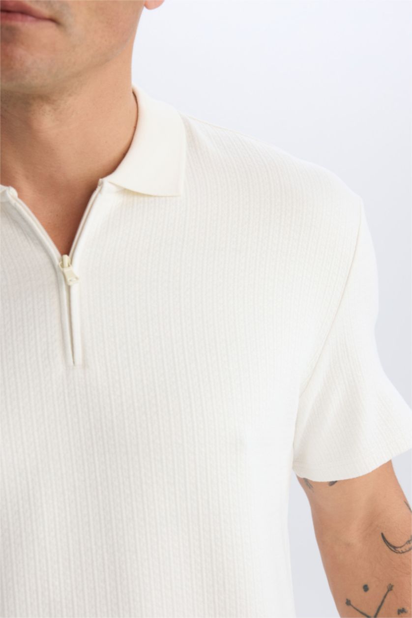 MAN White Regular Fit Short Sleeve Polo Shirt