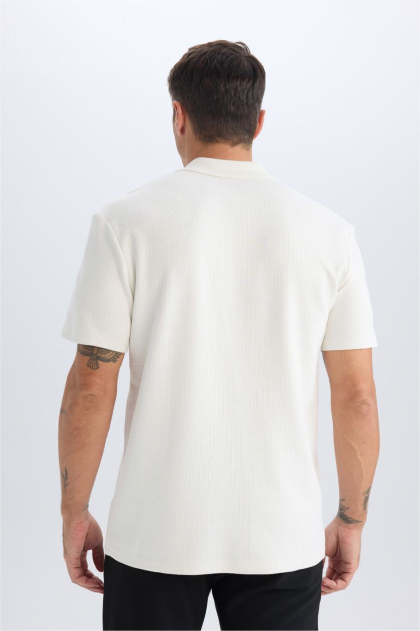 MAN White Regular Fit Short Sleeve Polo Shirt