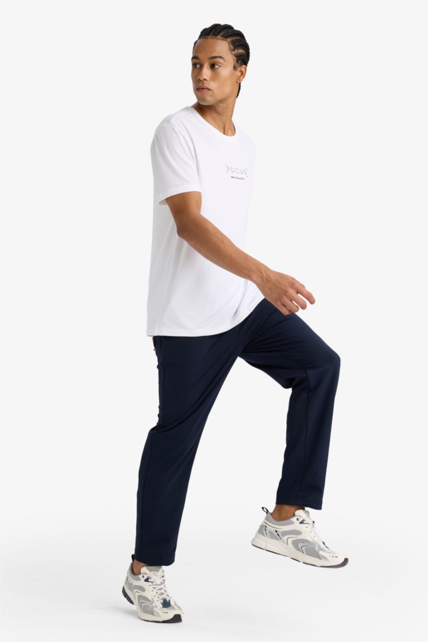 Erkek Lacivert Slim Fit Dar Kesim Standart Paça Multifonksiyonel Ultrastrech Sporcu Jogger