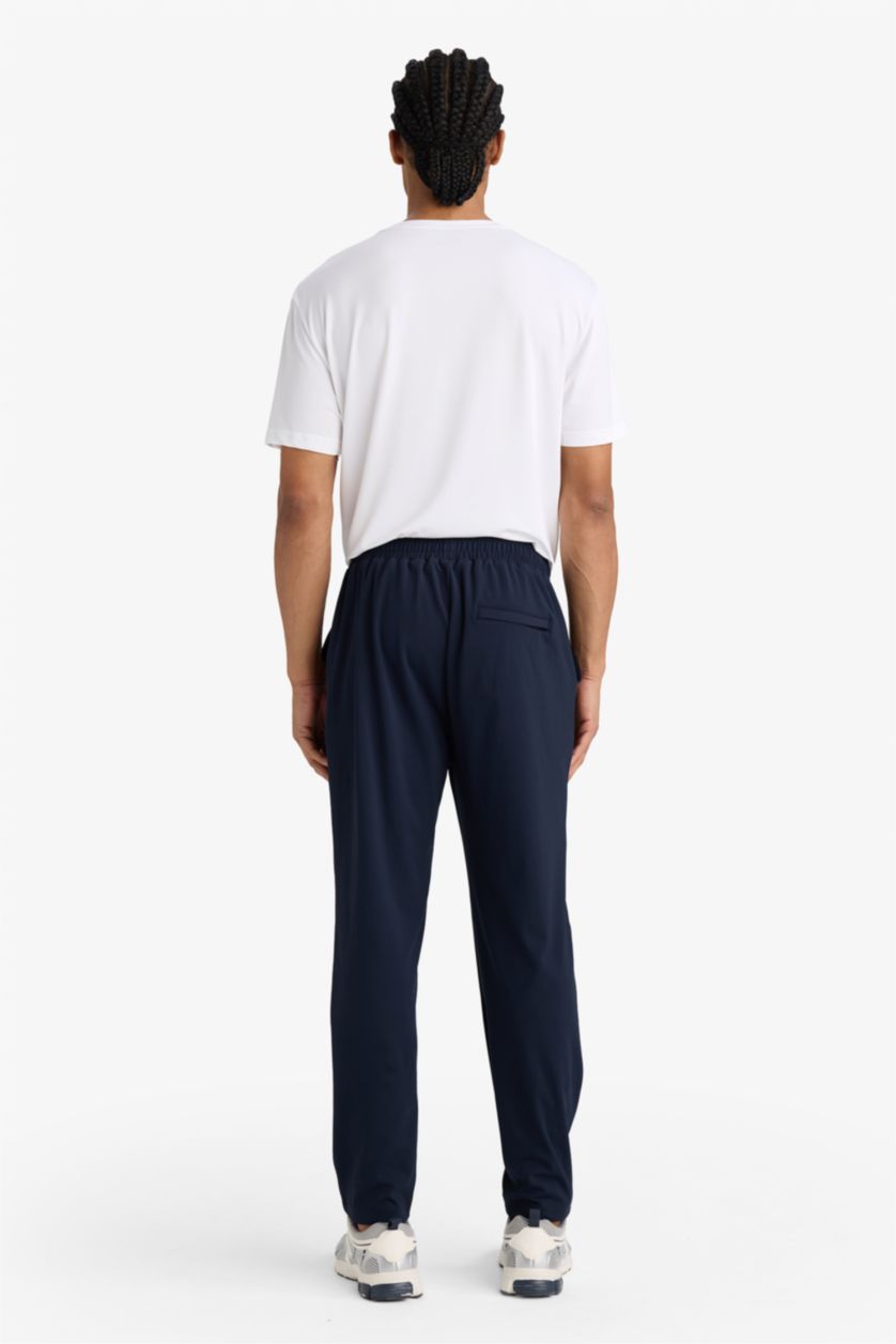 Erkek Lacivert Slim Fit Dar Kesim Standart Paça Multifonksiyonel Ultrastrech Sporcu Jogger