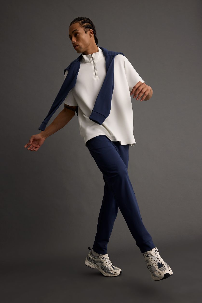 Erkek Lacivert Slim Fit Dar Kesim Standart Paça Sporcu Jogger Eşofman Altı