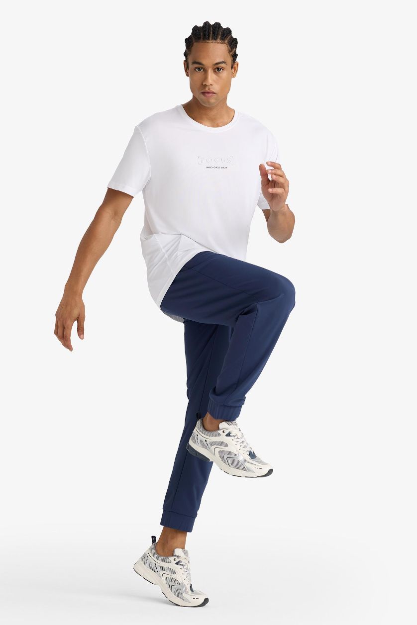Erkek Lacivert Slim Fit Dar Kesim Standart Paça Sporcu Jogger Eşofman Altı